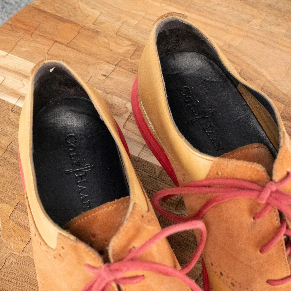 Cole Haan Leather Saddle Oxfords Men's 11.5 Brown Comfort Shoes